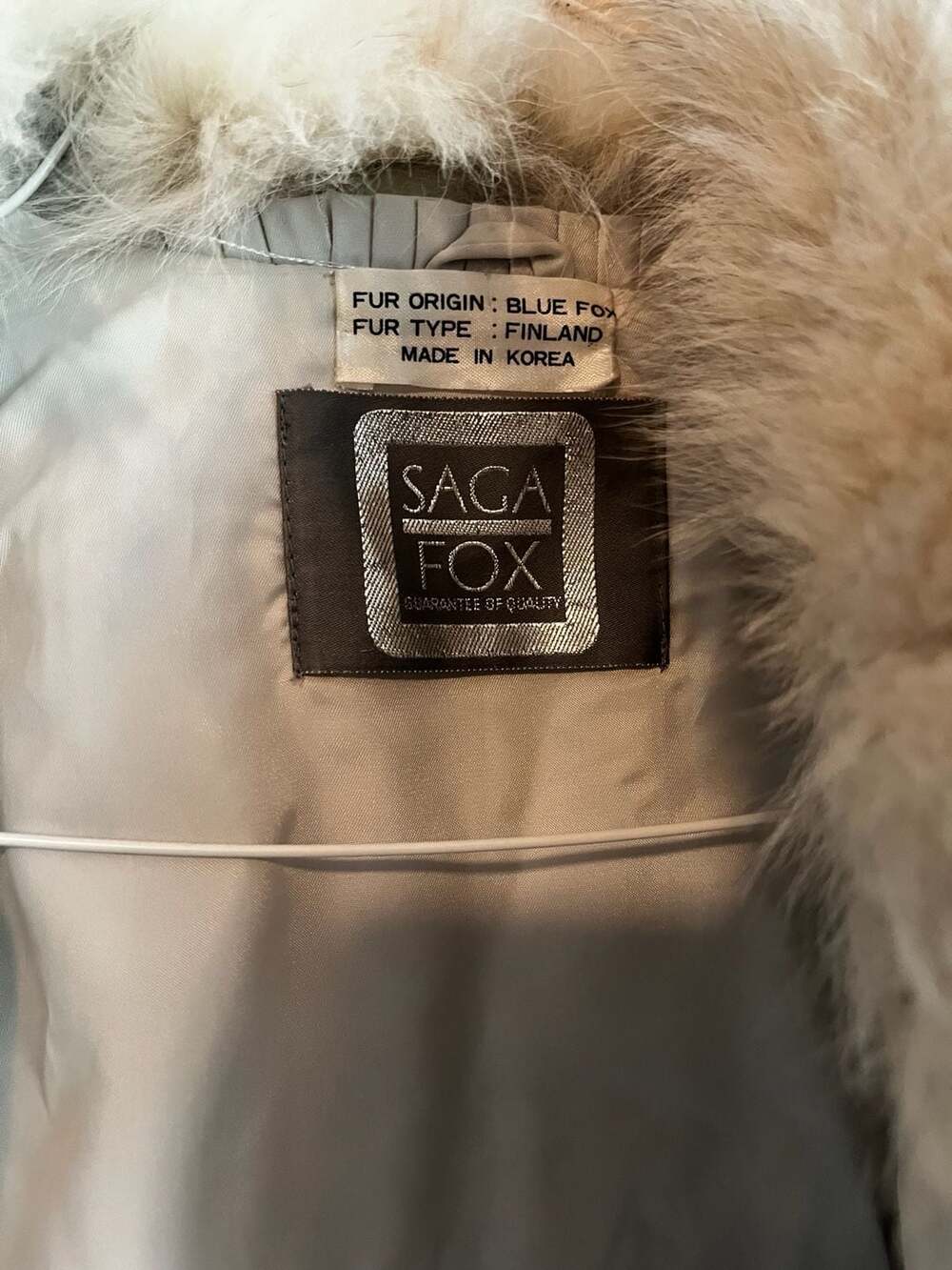 Saga Fox Fur Jacket - Blue Fox white luxury Finland Size L - Picture 3 of 7